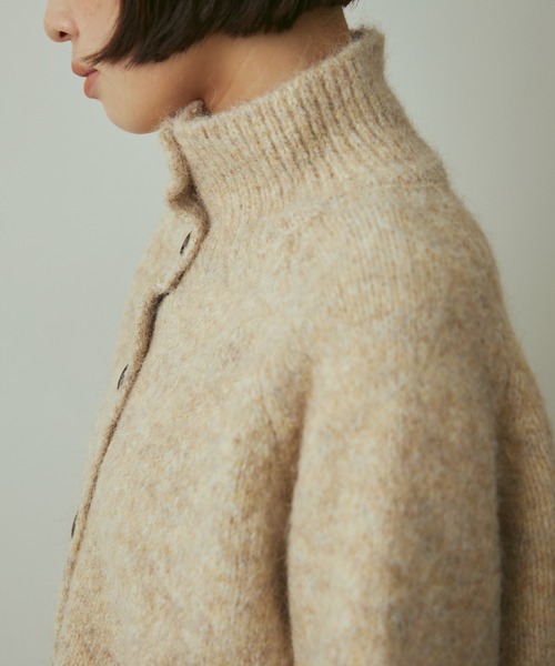 full/fill.(フルフィル)の「mix knit high neck cardigan / ミックスニットハイネックカーディガン(ニット/セーター・レディース・グレー/ベージュ・FREE)」の10枚目の写真
