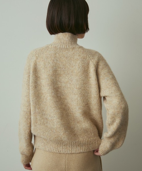 full/fill.(フルフィル)の「mix knit high neck cardigan / ミックスニットハイネックカーディガン(ニット/セーター・レディース・グレー/ベージュ・FREE)」の7枚目の写真