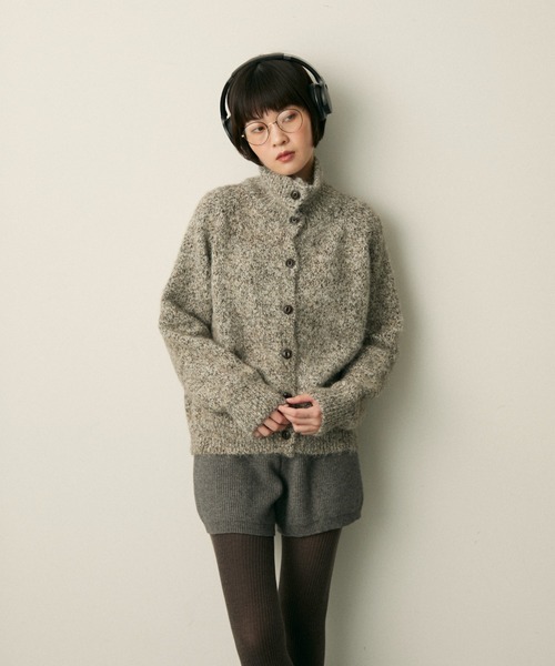 full/fill.(フルフィル)の「mix knit high neck cardigan / ミックスニットハイネックカーディガン(ニット/セーター・レディース・グレー/ベージュ・FREE)」の18枚目の写真