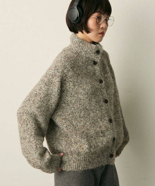 full/fill.(フルフィル)の「mix knit high neck cardigan / ミックスニットハイネックカーディガン(ニット/セーター・レディース・グレー/ベージュ・FREE)」の21枚目の写真