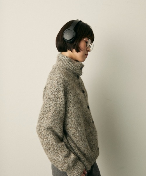 full/fill.(フルフィル)の「mix knit high neck cardigan / ミックスニットハイネックカーディガン(ニット/セーター・レディース・グレー/ベージュ・FREE)」の22枚目の写真