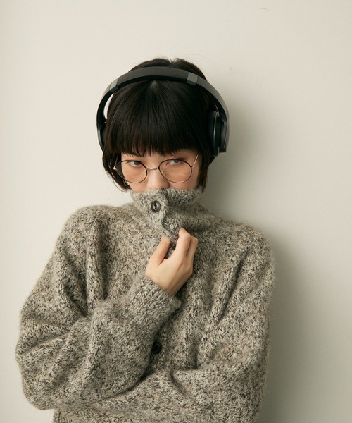 full/fill.(フルフィル)の「mix knit high neck cardigan / ミックスニットハイネックカーディガン(ニット/セーター・レディース・グレー/ベージュ・FREE)」の16枚目の写真