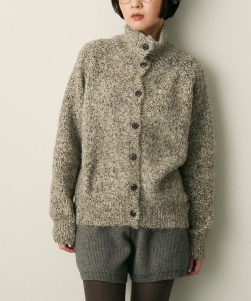 full/fill.(フルフィル)の「mix knit high neck cardigan / ミックスニットハイネックカーディガン(ニット/セーター・レディース・グレー/ベージュ・FREE)」の19枚目の写真