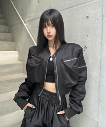 KsG（ケーエスジー）の「Pocket Shirring Cropped MA1（テーラードジャケット）」