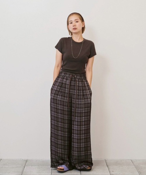 TODAYFUL（トゥデイフル）の「Check Jacquard Pants（その他パンツ・レディース・チョコ/セージグリーン・36inch/38inch）」の5枚目の写真