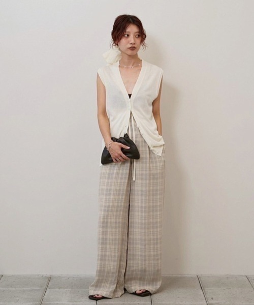 TODAYFUL（トゥデイフル）の「Check Jacquard Pants（その他パンツ・レディース・チョコ/セージグリーン・36inch/38inch）」の7枚目の写真