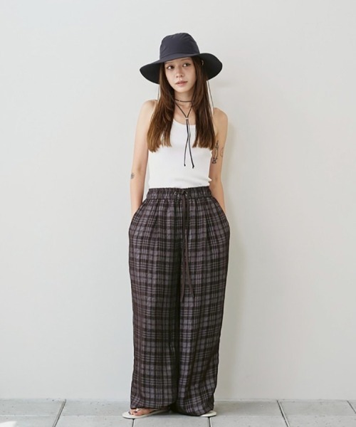 TODAYFUL（トゥデイフル）の「Check Jacquard Pants（その他パンツ・レディース・チョコ/セージグリーン・36inch/38inch）」の3枚目の写真