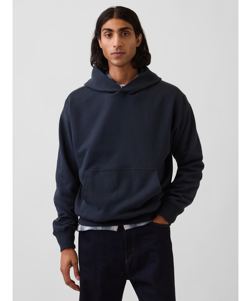 GAP(ギャップ)の「ヘビーウェイト オーバーサイズパーカー(パーカー・メンズ・ライトグレー/ブラウン/ブラック/ブラック系その他/カーキ/ブルー/パープル/カモフラージュ/ダークグリーン/グレー/ブラウン系その他2/ブラック系その他2/ネイビー・XL/L/M/S/XS)」の10枚目の写真