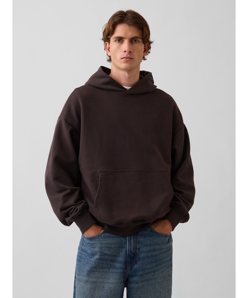 GAP(ギャップ)の「ヘビーウェイト オーバーサイズパーカー(パーカー・メンズ・ライトグレー/ブラウン/ブラック/ブラック系その他/カーキ/ブルー/パープル/カモフラージュ/ダークグリーン/グレー/ブラウン系その他2/ブラック系その他2/ネイビー・XL/L/M/S/XS)」の8枚目の写真