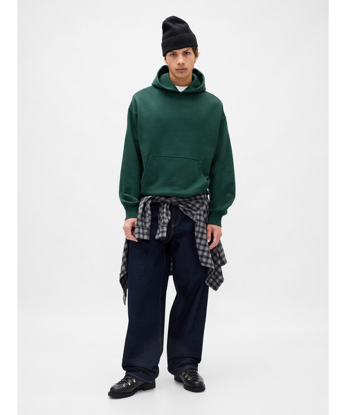 GAP(ギャップ)の「ヘビーウェイト オーバーサイズパーカー(パーカー・メンズ・ライトグレー/ブラウン/ブラック/ブラック系その他/カーキ/ブルー/パープル/カモフラージュ/ダークグリーン/グレー/ブラウン系その他2/ブラック系その他2/ネイビー・XL/L/M/S/XS)」の21枚目の写真