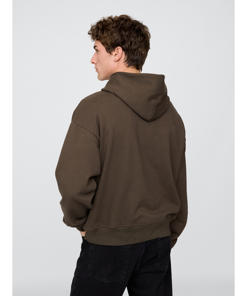 新品ヘビーウェイト オーバーサイズ GAPロゴパーカー　ブラウン　XLサイズ Gap公式オンラインストア | ヘビーウェイト オーバーサイズ GAPロゴ