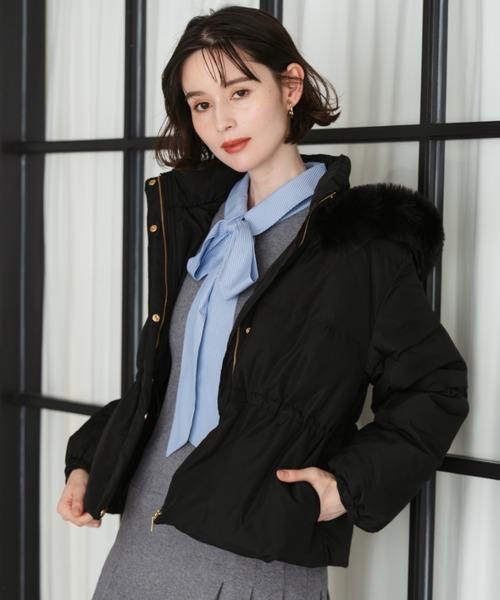 2025秋冬新作 フードファー付ショートダウン（ダウンジャケット/コート