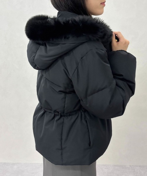 2025秋冬新作 フードファー付ショートダウン（ダウンジャケット/コート