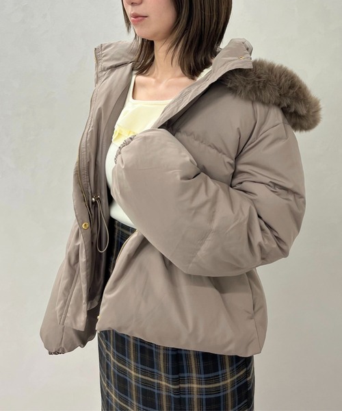 セール】2025秋冬新作 フードファー付ショートダウン（ダウン