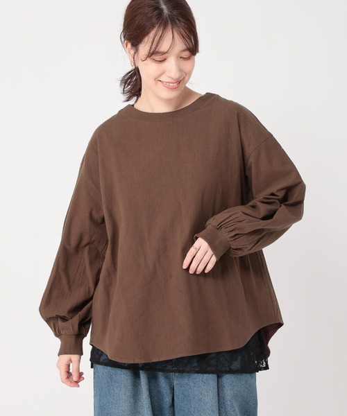 WEB・一部地域限定】リブ付きTブラウス（シャツ/ブラウス）｜studio