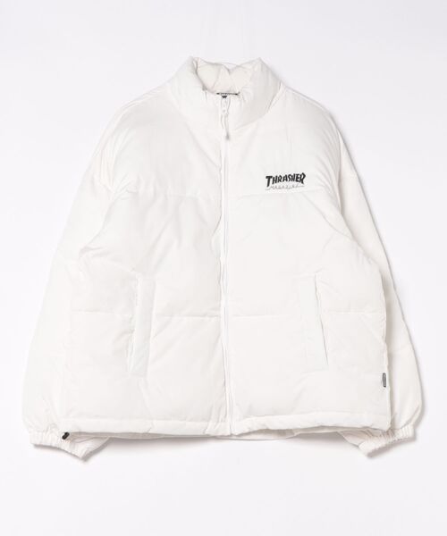 THRASHER(スラッシャー)の「【THRASHER/スラッシャー】 スタンドネックパファージャケット マグロゴ(ブルゾン・メンズ・ホワイト/ブラック・X-LARGE/MEDIUM/LARGE)」の1枚目の写真