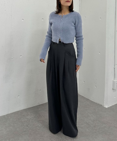 セール】Wzipフェザーニットカーディガン（ニット/セーター