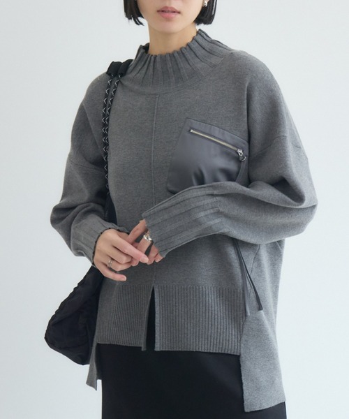 Paradise Picnic(パラダイスピクニック)の「33℃ 胸ポケZIPニット(ニット/セーター・レディース・レッド/ブルー/チャコールグレー/ブラック・FREE)」の2枚目の写真