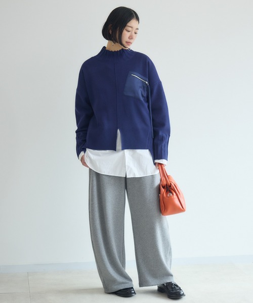 Paradise Picnic(パラダイスピクニック)の「33℃ 胸ポケZIPニット(ニット/セーター・レディース・レッド/ブルー/チャコールグレー/ブラック・FREE)」の5枚目の写真