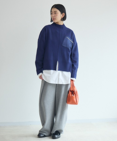 Paradise Picnic(パラダイスピクニック)の「33℃ 胸ポケZIPニット(ニット/セーター・レディース・レッド/ブルー/チャコールグレー/ブラック・FREE)」の6枚目の写真