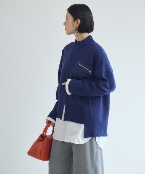 Paradise Picnic(パラダイスピクニック)の「33℃ 胸ポケZIPニット(ニット/セーター・レディース・レッド/ブルー/チャコールグレー/ブラック・FREE)」の11枚目の写真