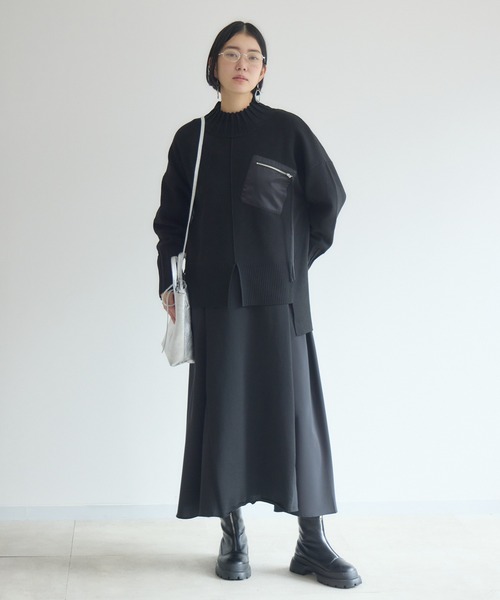 Paradise Picnic(パラダイスピクニック)の「33℃ 胸ポケZIPニット(ニット/セーター・レディース・レッド/ブルー/チャコールグレー/ブラック・FREE)」の13枚目の写真