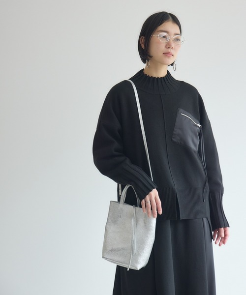 Paradise Picnic(パラダイスピクニック)の「33℃ 胸ポケZIPニット(ニット/セーター・レディース・レッド/ブルー/チャコールグレー/ブラック・FREE)」の16枚目の写真