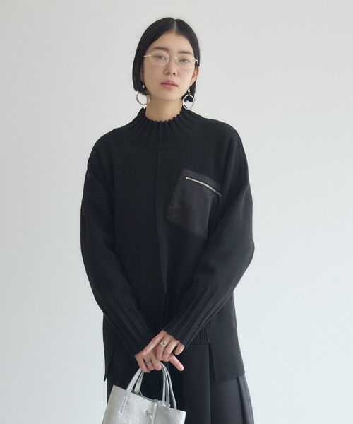 Paradise Picnic(パラダイスピクニック)の「33℃ 胸ポケZIPニット(ニット/セーター・レディース・レッド/ブルー/チャコールグレー/ブラック・FREE)」の18枚目の写真