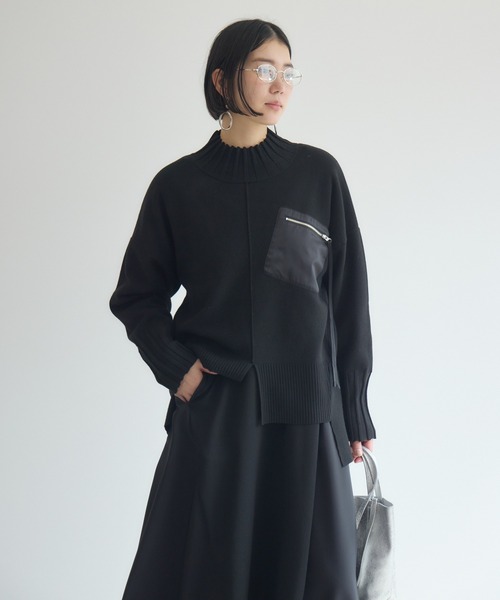 Paradise Picnic(パラダイスピクニック)の「33℃ 胸ポケZIPニット(ニット/セーター・レディース・レッド/ブルー/チャコールグレー/ブラック・FREE)」の19枚目の写真