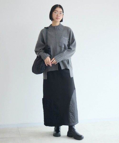 Paradise Picnic(パラダイスピクニック)の「33℃ 胸ポケZIPニット(ニット/セーター・レディース・レッド/ブルー/チャコールグレー/ブラック・FREE)」の20枚目の写真