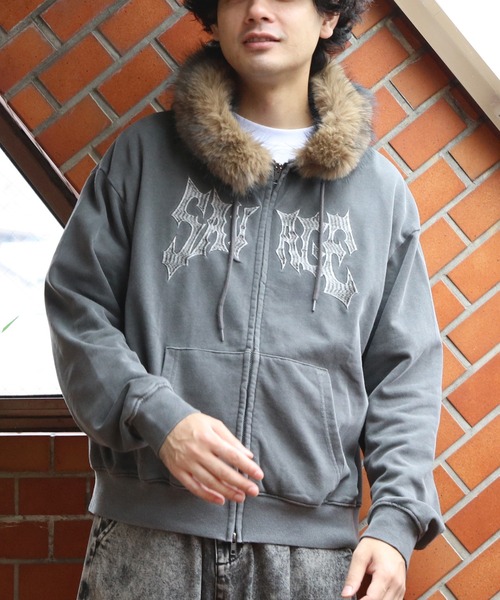 ８(eight)（エイト）の「製品加工ファージップパーカー（パーカー・メンズ・チャコール/ブラック・LARGE/MEDIUM）」の16枚目の写真