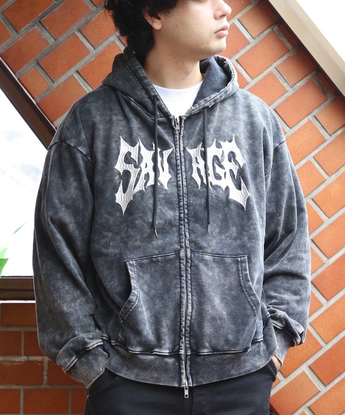 ８(eight)（エイト）の「製品加工ファージップパーカー（パーカー・メンズ・チャコール/ブラック・LARGE/MEDIUM）」の5枚目の写真