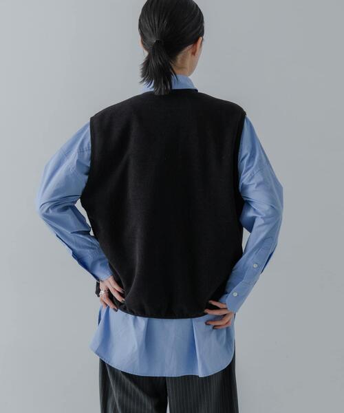 THOUSAND MILE(サウザンドマイル)の「『別注』THOUSAND MILE×URBAN RESEARCH KNIT FREECE ZIP VEST(ベスト・レディース・ブラック/オフホワイト/ボルドー・FREE)」の17枚目の写真