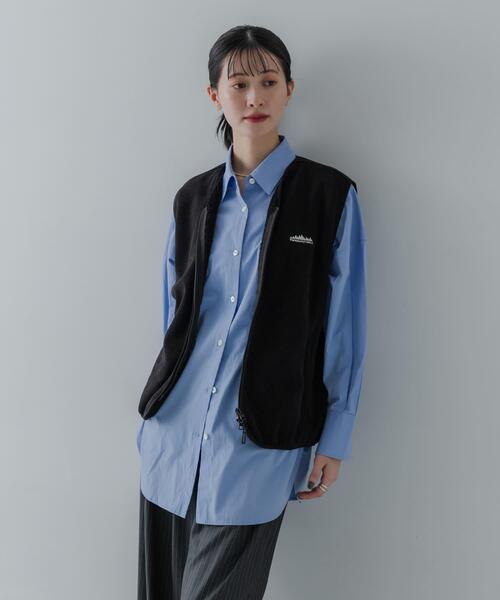 THOUSAND MILE(サウザンドマイル)の「『別注』THOUSAND MILE×URBAN RESEARCH KNIT FREECE ZIP VEST(ベスト・レディース・ブラック/オフホワイト/ボルドー・FREE)」の18枚目の写真