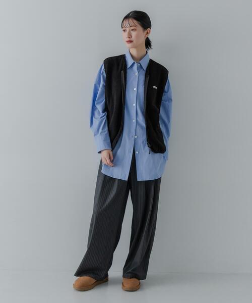 THOUSAND MILE(サウザンドマイル)の「『別注』THOUSAND MILE×URBAN RESEARCH KNIT FREECE ZIP VEST(ベスト・レディース・ブラック/オフホワイト/ボルドー・FREE)」の8枚目の写真