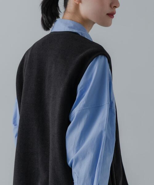 THOUSAND MILE(サウザンドマイル)の「『別注』THOUSAND MILE×URBAN RESEARCH KNIT FREECE ZIP VEST(ベスト・レディース・ブラック/オフホワイト/ボルドー・FREE)」の10枚目の写真