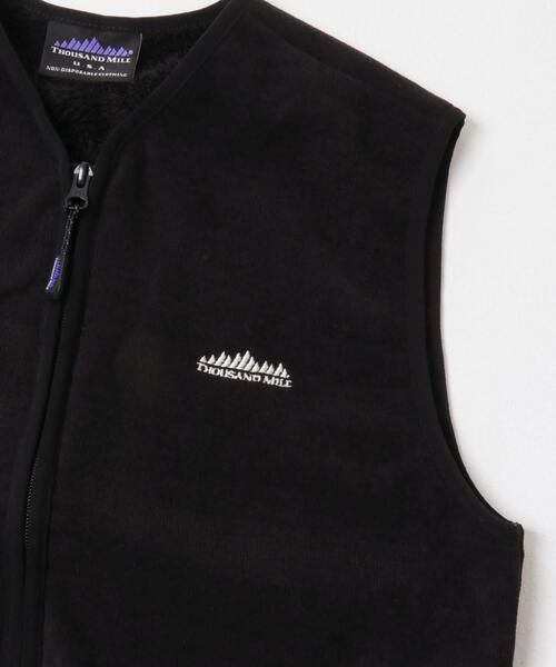 THOUSAND MILE(サウザンドマイル)の「『別注』THOUSAND MILE×URBAN RESEARCH KNIT FREECE ZIP VEST(ベスト・レディース・ブラック/オフホワイト/ボルドー・FREE)」の6枚目の写真