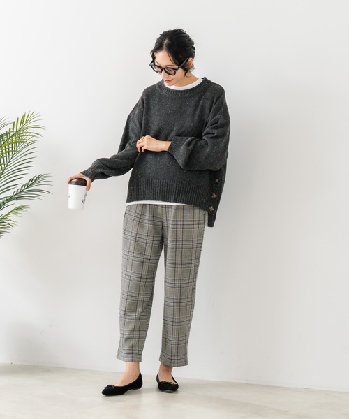 fort point(フォーポイント)の「【C-FORT POINT/フォートポイント】カラーネップヤーン サイドボタンプルオーバー(ニット/セーター・レディース・グレー/オレンジ/チャコールグレー/ブルー・MEDIUM)」の10枚目の写真