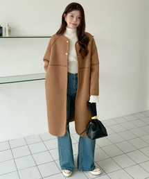 by LEGNA(バイレグナ)の2WAYリバーシブルノーカラーロングコート(ノーカラーコート)