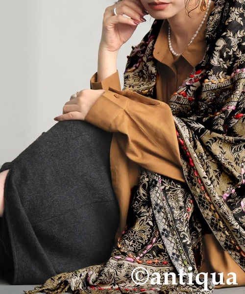 エスニック柄 大判ストール（ストール/ショール）｜antiqua