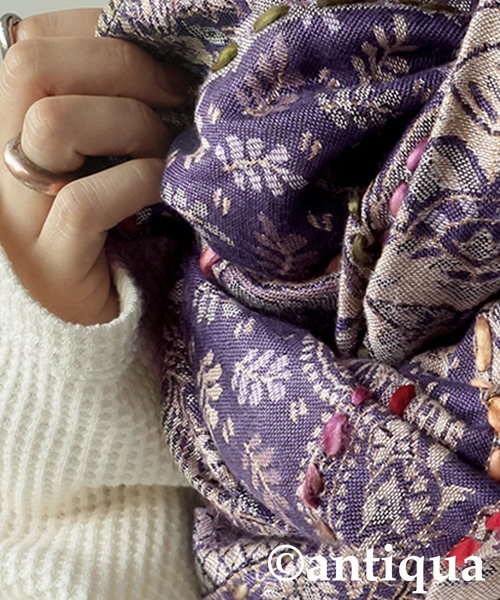 antiqua（アンティカ）の「エスニック柄 大判ストール（ストール/ショール・レディース・パープル/ブルー/ブラウン系その他/ブラック・FREE）」の16枚目の写真