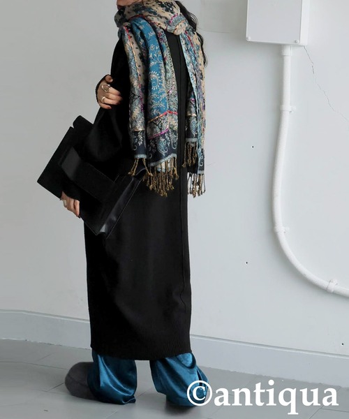 antiqua（アンティカ）の「エスニック柄 大判ストール（ストール/ショール・レディース・パープル/ブルー/ブラウン系その他/ブラック・FREE）」の22枚目の写真