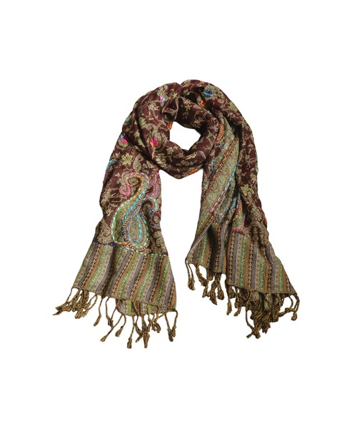 antiqua（アンティカ）の「エスニック柄 大判ストール（ストール/ショール・レディース・パープル/ブルー/ブラウン系その他/ブラック・FREE）」の10枚目の写真