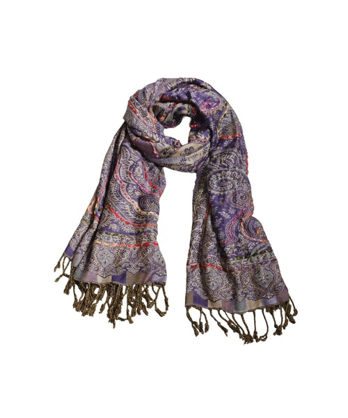 antiqua（アンティカ）の「エスニック柄 大判ストール（ストール/ショール・レディース・パープル/ブルー/ブラウン系その他/ブラック・FREE）」の12枚目の写真