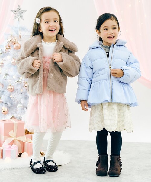 apres les cours(アプレレクール)の「ファーショートジャケット(テーラードジャケット・キッズ・ベージュ・100/120/140)」の4枚目の写真