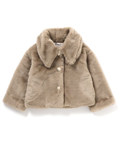 apres les cours(アプレレクール)の「ファーショートジャケット(テーラードジャケット・キッズ・ベージュ・100/120/140)」の8枚目の写真