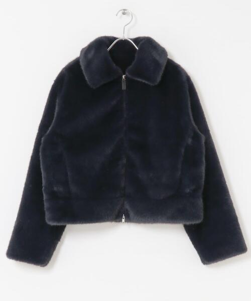 F by ROSSO（エフバイロッソ）の「F by ROSSO　ファーZIPショートコート（その他アウター・レディース・ブラウン/ネイビー・FREE）」の7枚目の写真