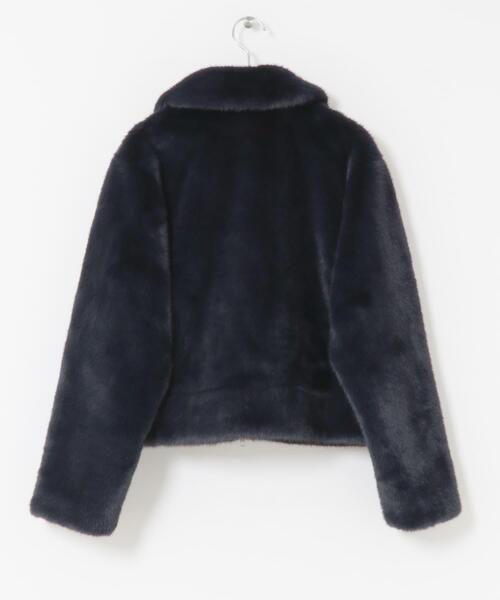 F by ROSSO（エフバイロッソ）の「F by ROSSO　ファーZIPショートコート（その他アウター・レディース・ブラウン/ネイビー・FREE）」の5枚目の写真