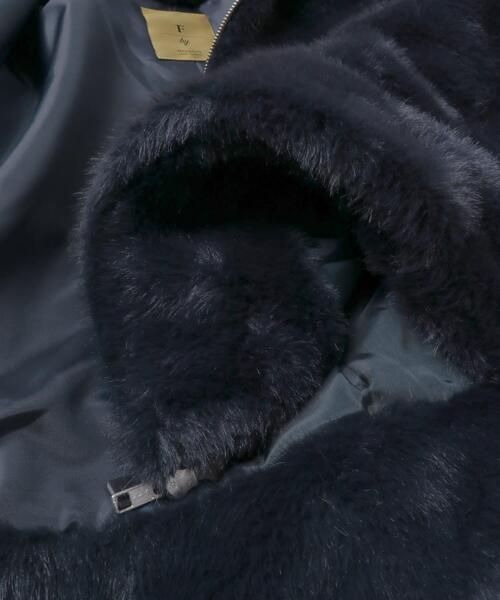 F by ROSSO（エフバイロッソ）の「F by ROSSO　ファーZIPショートコート（その他アウター・レディース・ブラウン/ネイビー・FREE）」の4枚目の写真