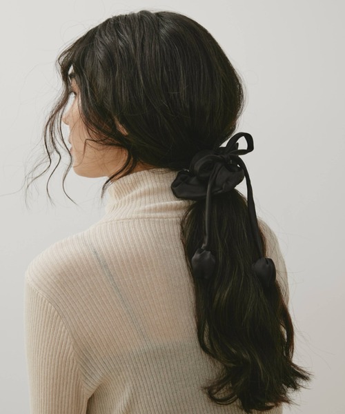 Libra Cue(リブラ キュー)の「バドリボンシュシュ(シュシュ・レディース・ブラック/ブラウン・FREE)」の1枚目の写真